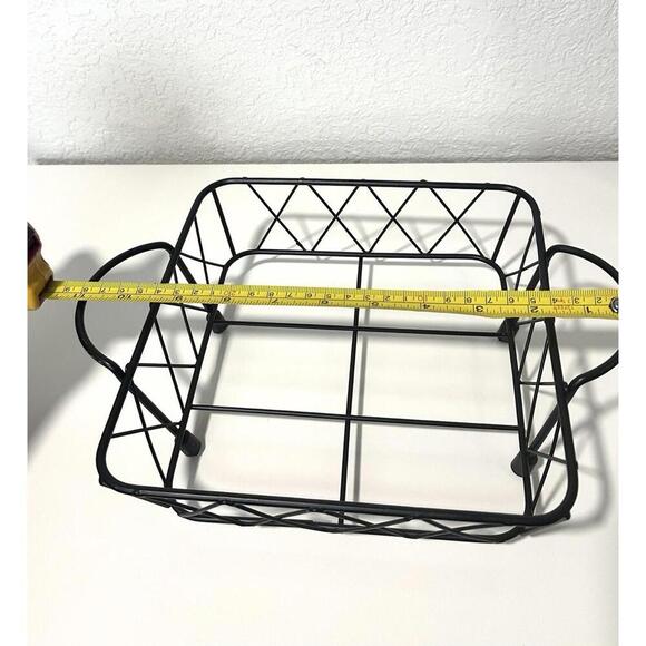 Temptations By Tara Black Casserole Square Wire Basket/Napkin Holder  8 in x 8in - Picture 5 of 7